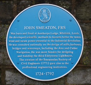 Blue plaque near the Royal Armouries, Leeds
